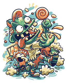 矢量吃糖的丧尸