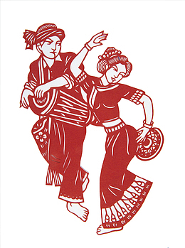 剪纸民族风人物