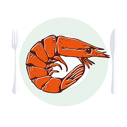 手绘海鲜美食设计素材