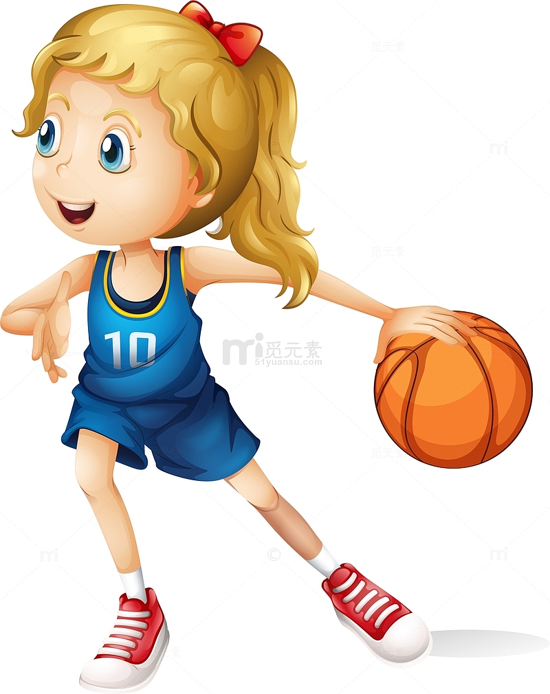 儿童节打篮球的女孩
