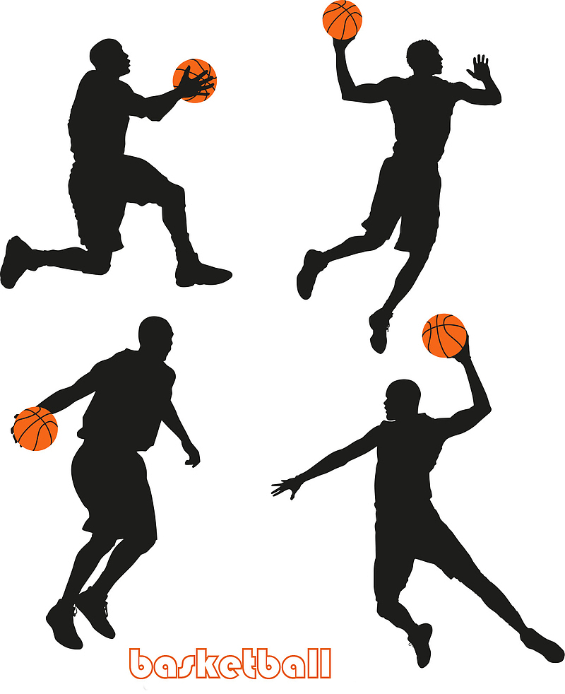 4款篮球男子剪影