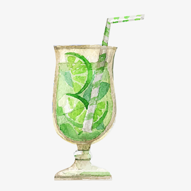 夏季青柠饮料矢量图