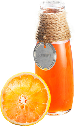 夏日瓶装橙汁png素材