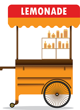 果汁售卖小摊矢量