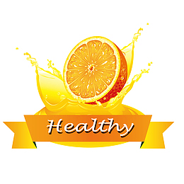 橙色的橙子果汁装饰矢量图