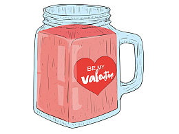 西瓜汁石榴汁小清新手绘夏日果汁