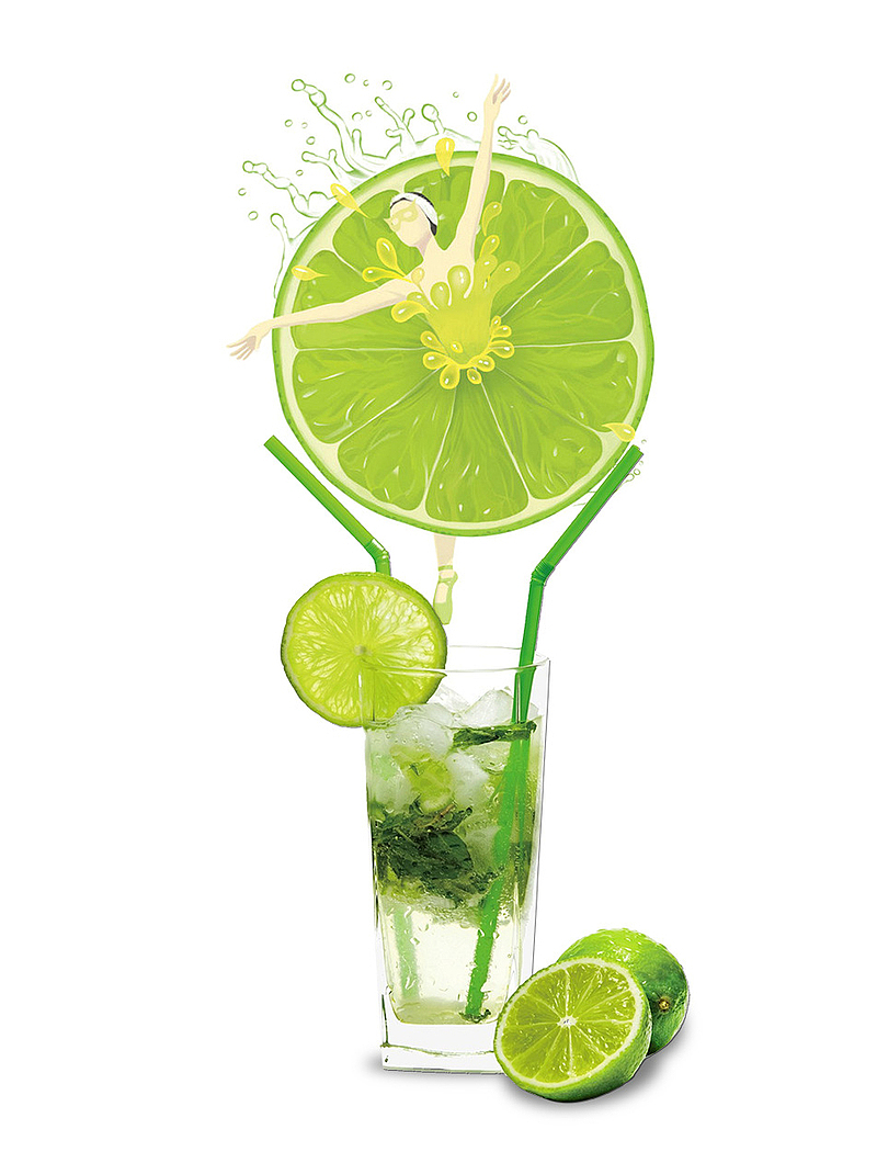 浅绿色简约底纹手绘饮品海报背景