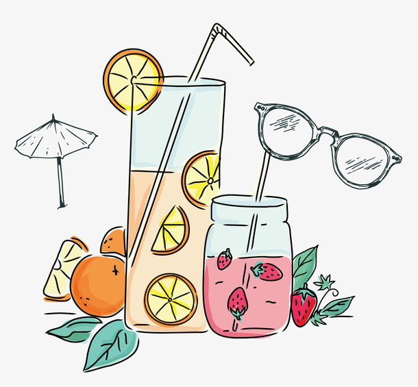 手绘夏日饮料
