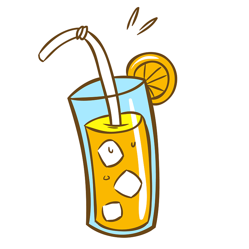 手绘橙汁果汁设计