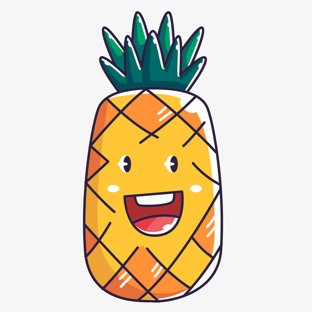 手绘卡通菠萝矢量素材