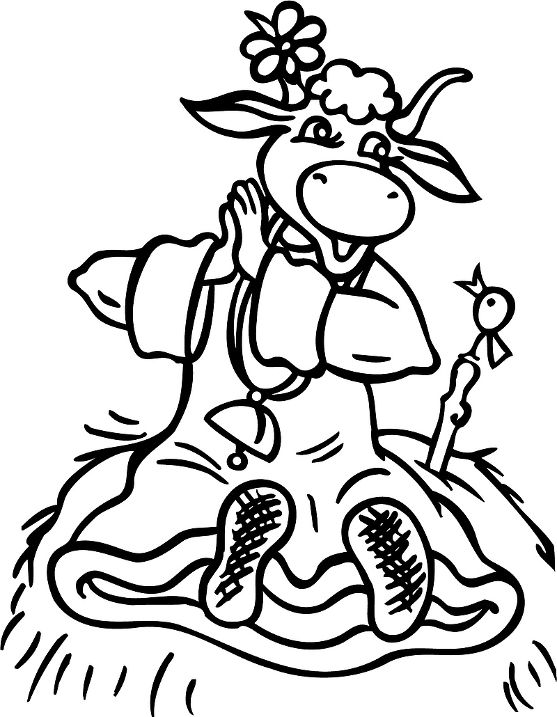 卡通 手绘 动物 牛