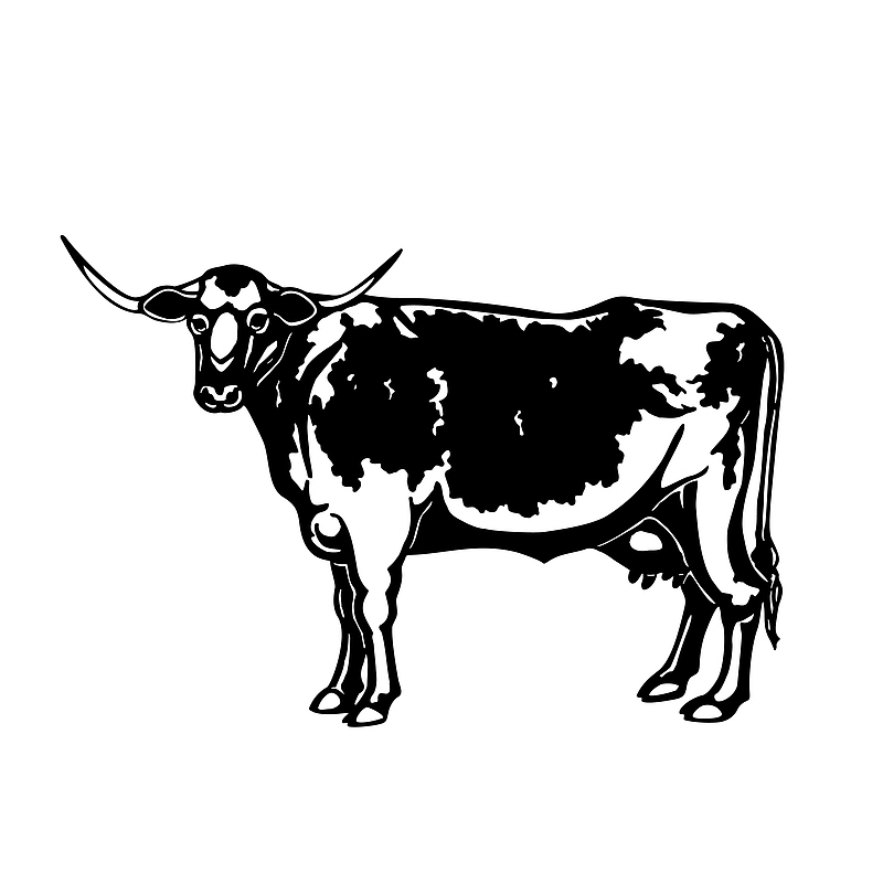 老牛回头装饰素材图案