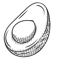 美味的牛油果素描画