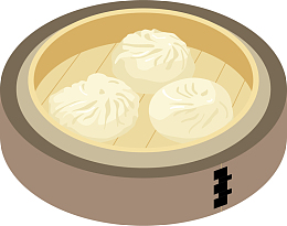 卡通牛肉包子设计矢量图