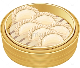 卡通蒸饺设计矢量图