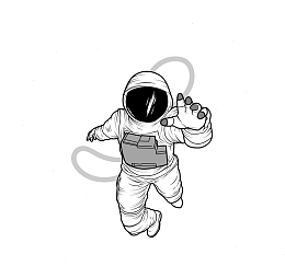 手绘风卡通宇航员