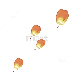 卡通中秋节孔明灯设计