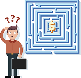 商务风小人面对迷宫