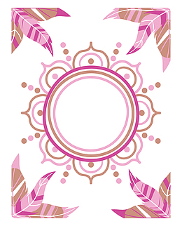 粉红羽毛民族风边框