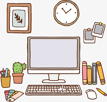 卡通桌面办公电脑