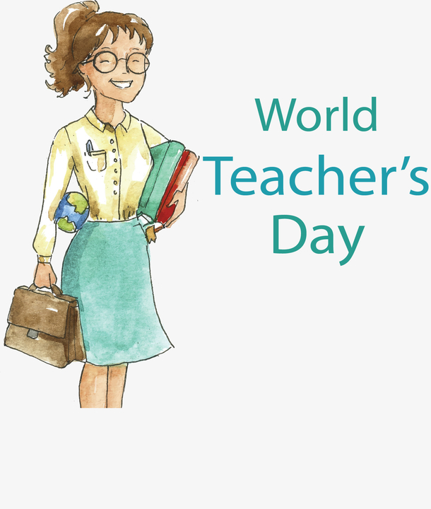 手绘风女老师教师节素材免费下载_觅元素