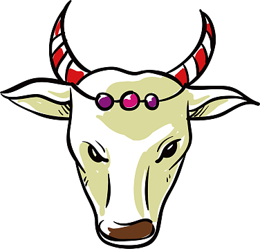 矢量手绘牛头