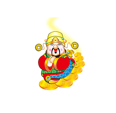 卡通古装抱拳作揖财神