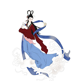 中国风古风中秋神话嫦娥元素设计