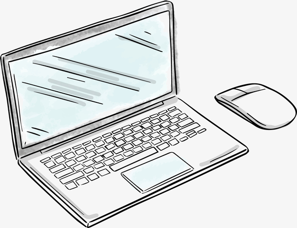 手绘风笔记本电脑