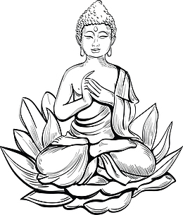手绘风莲花宗教佛像