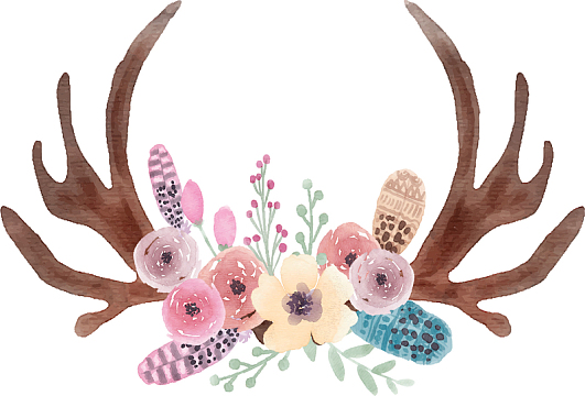 卡通鹿角圣诞帽免费ai免费png梅花鹿盘腿坐装饰素材图案免费ai免费png