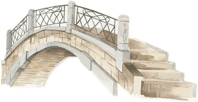 手绘风石拱桥写生