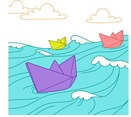 河流中的纸船