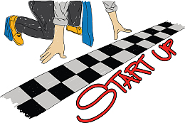 手绘风起跑线的人