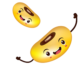 卡通手绘笑脸黄豆