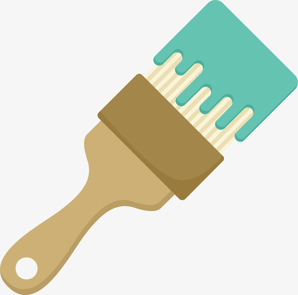 卡通绿色油漆刷子素材免费下载_觅元素