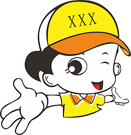 戴小黄帽的卡通外卖女孩