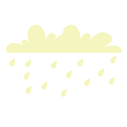 矢量手绘卡通云彩雨滴插画