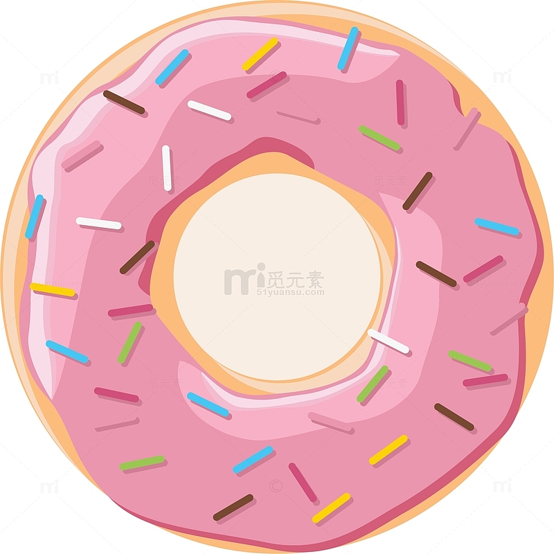 粉色卡通美味甜甜圈