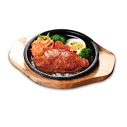 铁木板沙朗牛排西餐食品美食