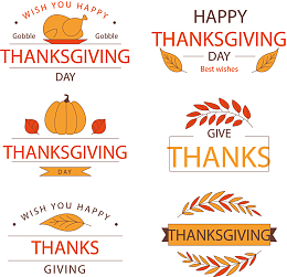 矢量手绘感恩节图标