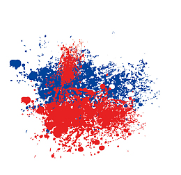 手绘红蓝喷墨墨迹