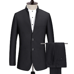 修身青年立领西服