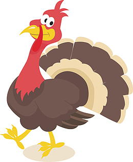 卡通拟人化火鸡