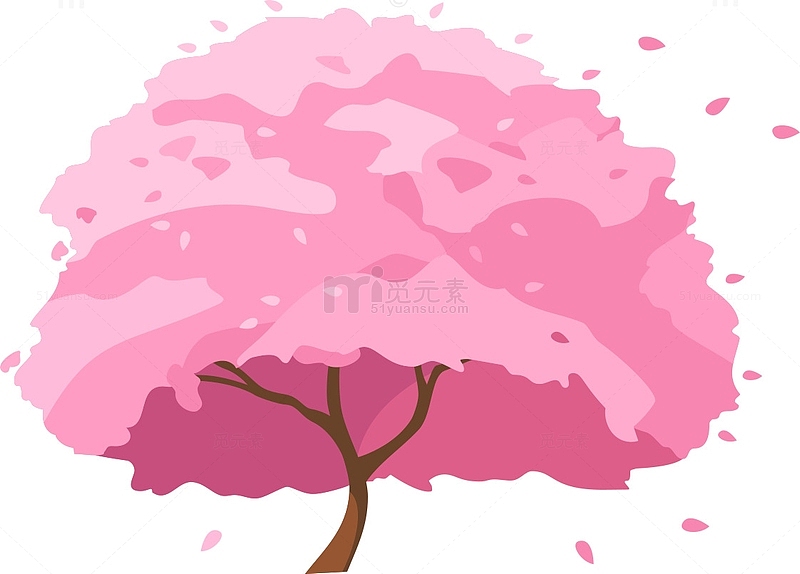 粉色美丽浪漫樱花树