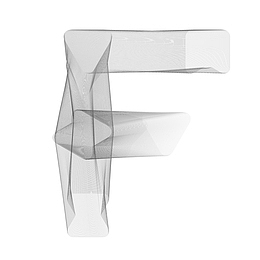 矢量黑色渐变线条英文字母F