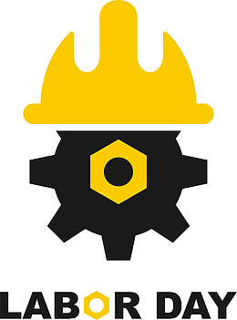 劳动节黑色齿轮图标