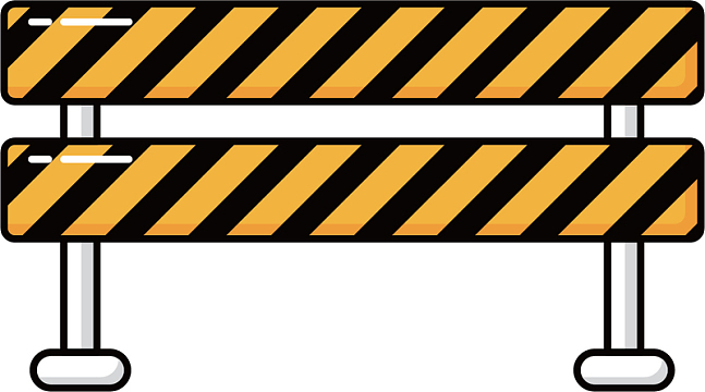 矢量图黄黑相间的护栏