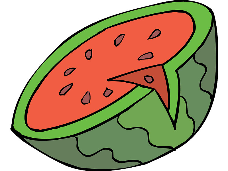 高清切开的西瓜水果
