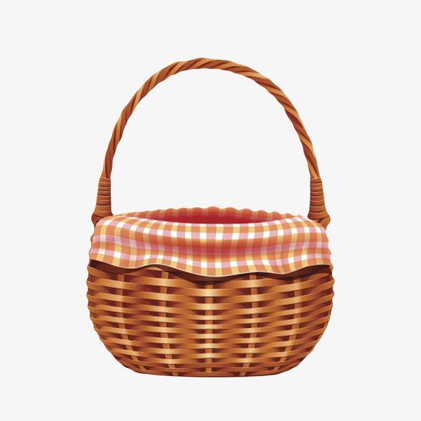 棕色手工盖着条纹被子的篮子编织素材免费下载_觅元素